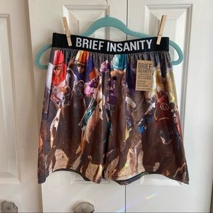 NEW BRIEF INSANITY 🏇Kentucky Derby Horse Racing Boxers Size Large
